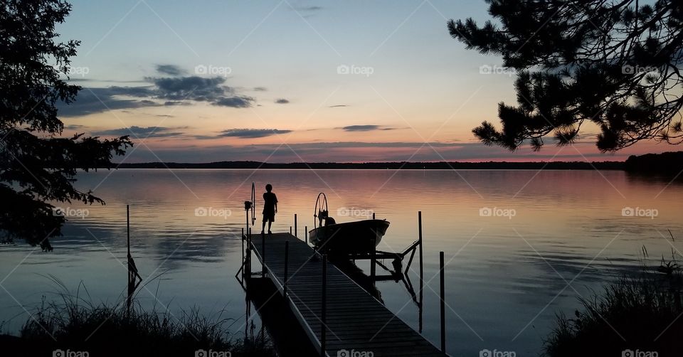 Calm Lakeside Silhouette