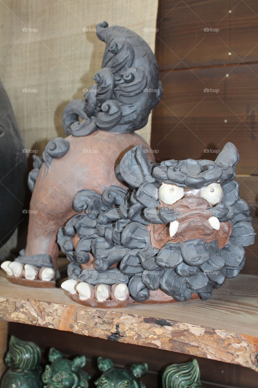 Japanese Kumaino/Lion Dog statue