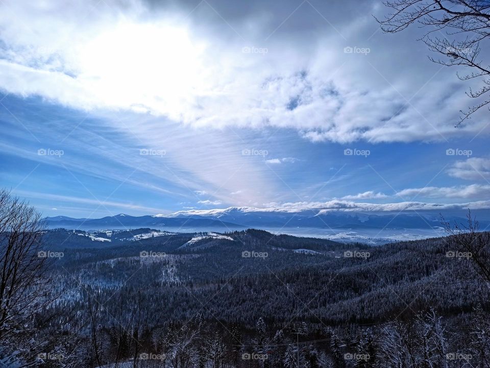 Carpathians in winter, Ukraine, Bukovel