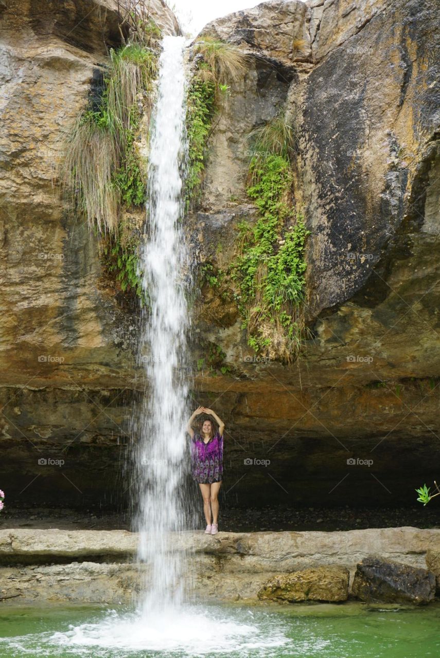 Nature#waterfall#rock#human#hiddenplace