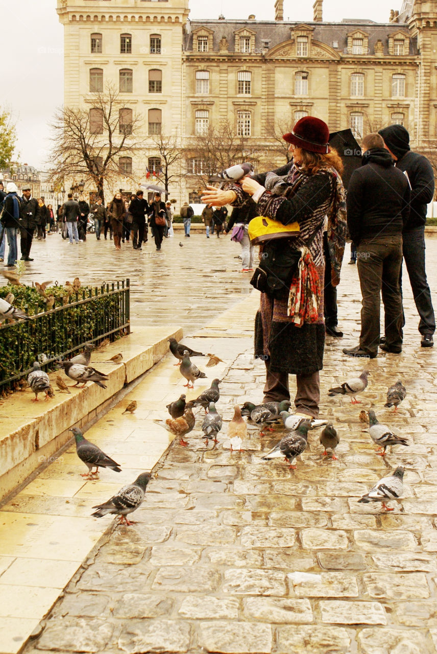 woman birds france paris by devevo