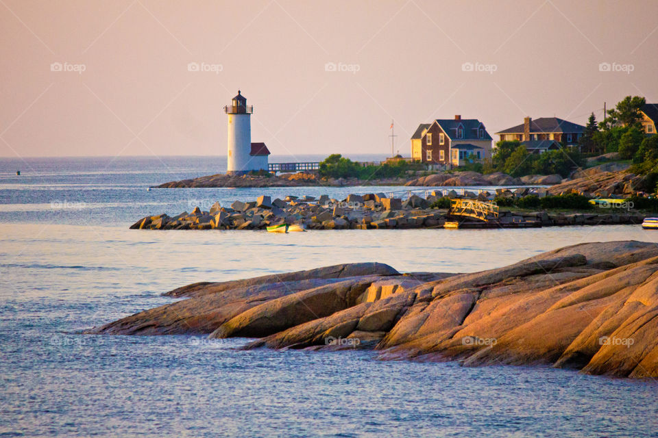 Distant view of lighthouse