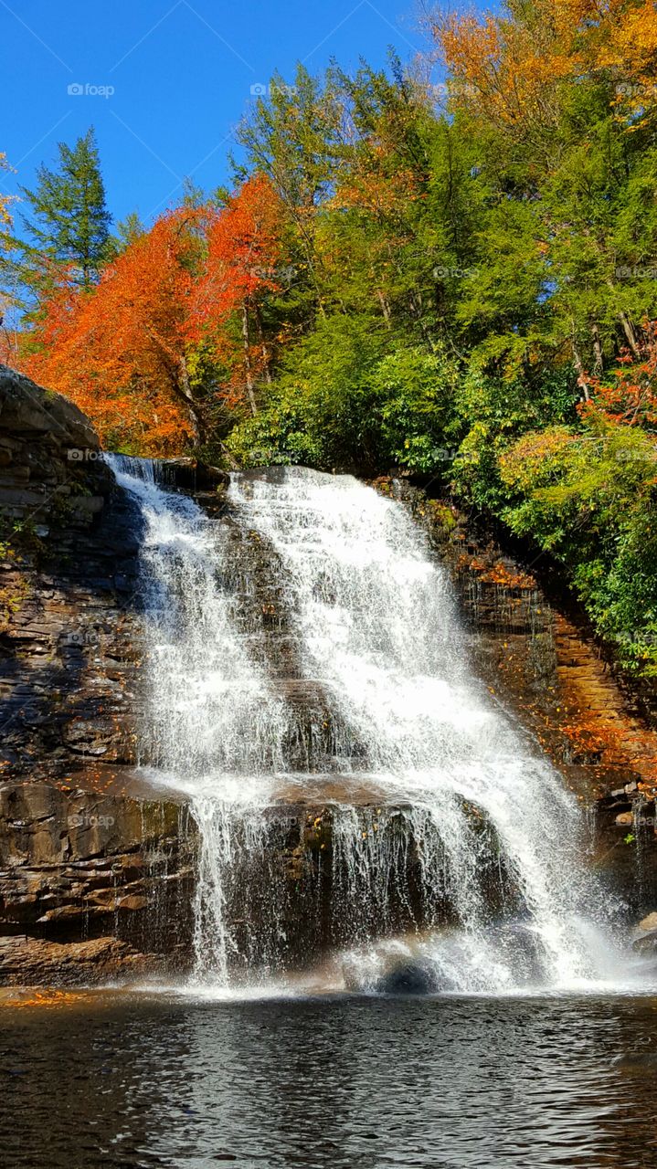 waterfall in autumn