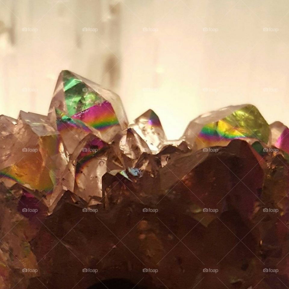 close up of crystal cluster