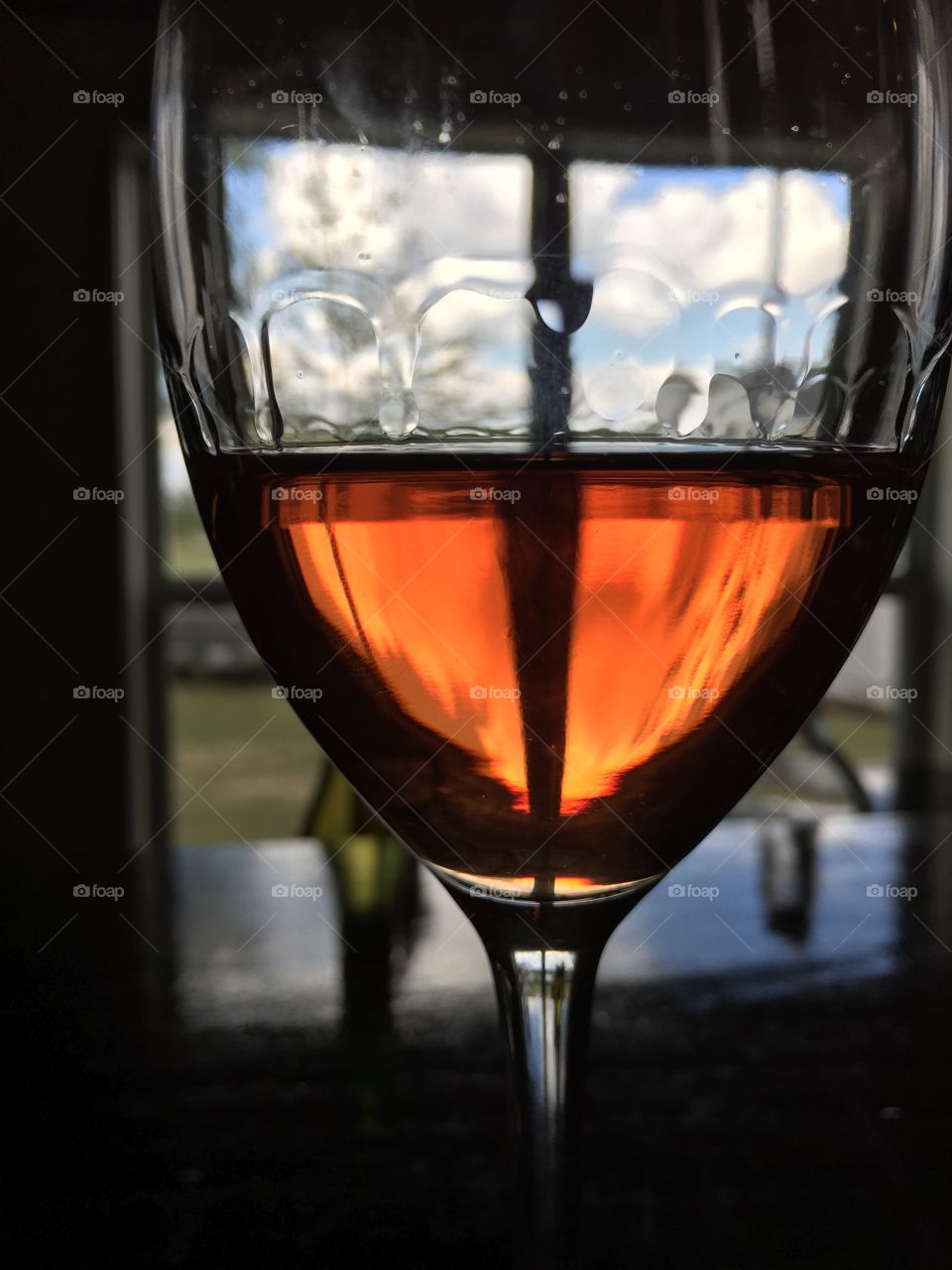 Sunlight through muscadine wine   