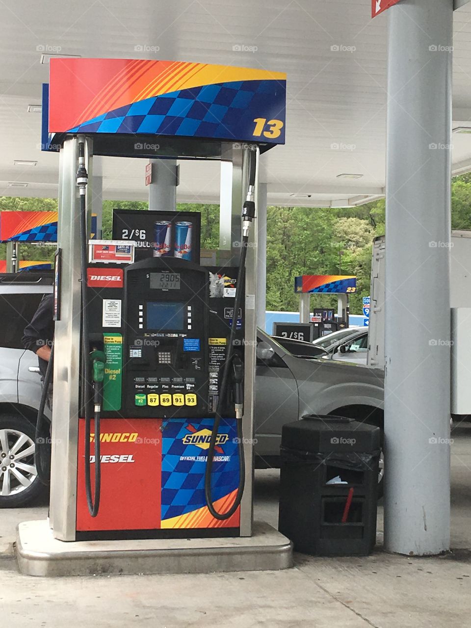 Sunoco Self Serve Gasoline Pump, Colorful