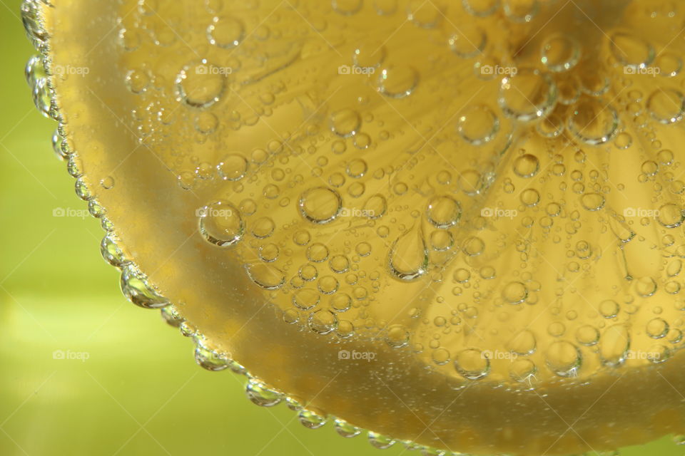 Lemon slice in water