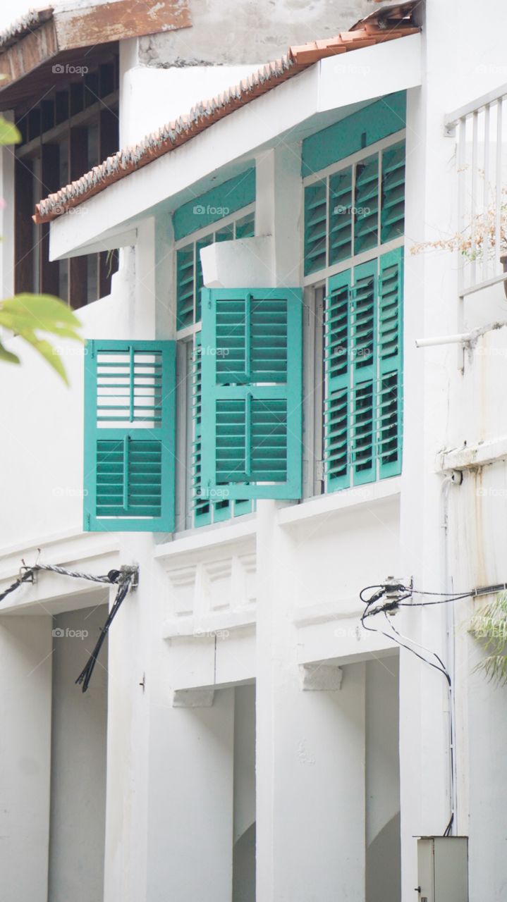 Blue and white tones, the vibes of penang, malaysia