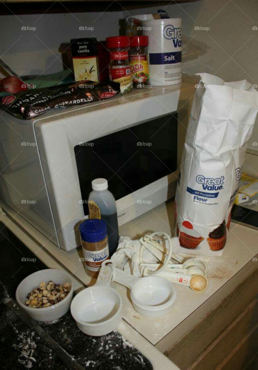 All the ingredients needed to make a mess.