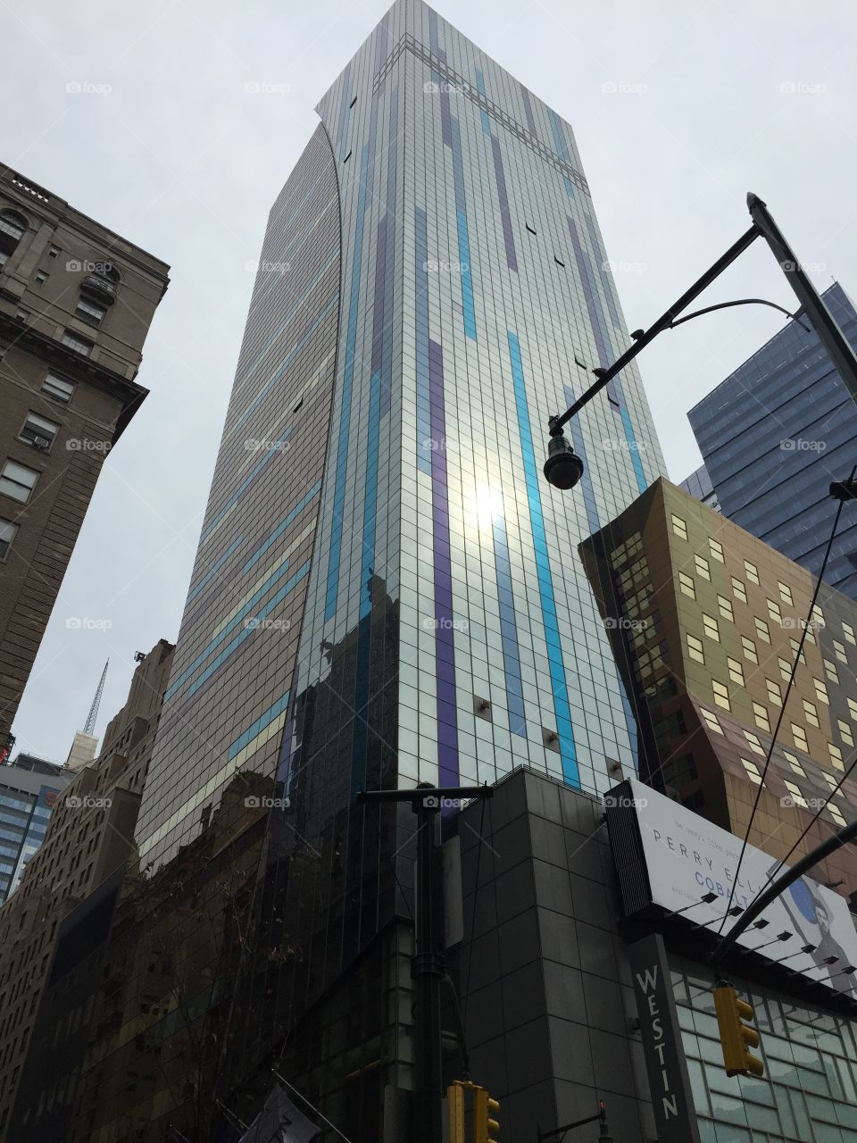 New York City blue purple building