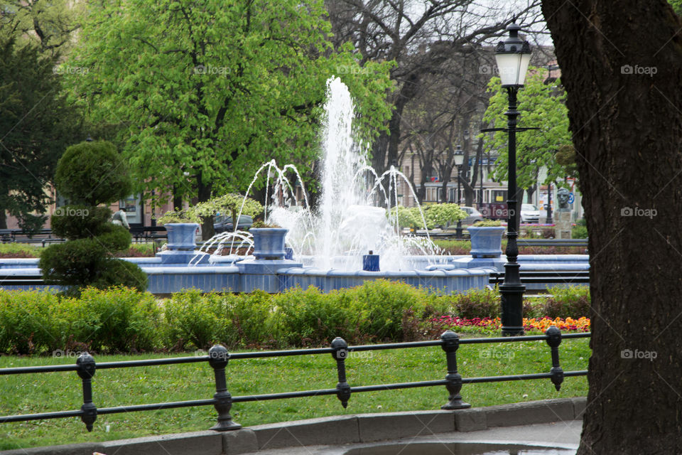 Fountain in the city center. Subotica, Serbia, Europe