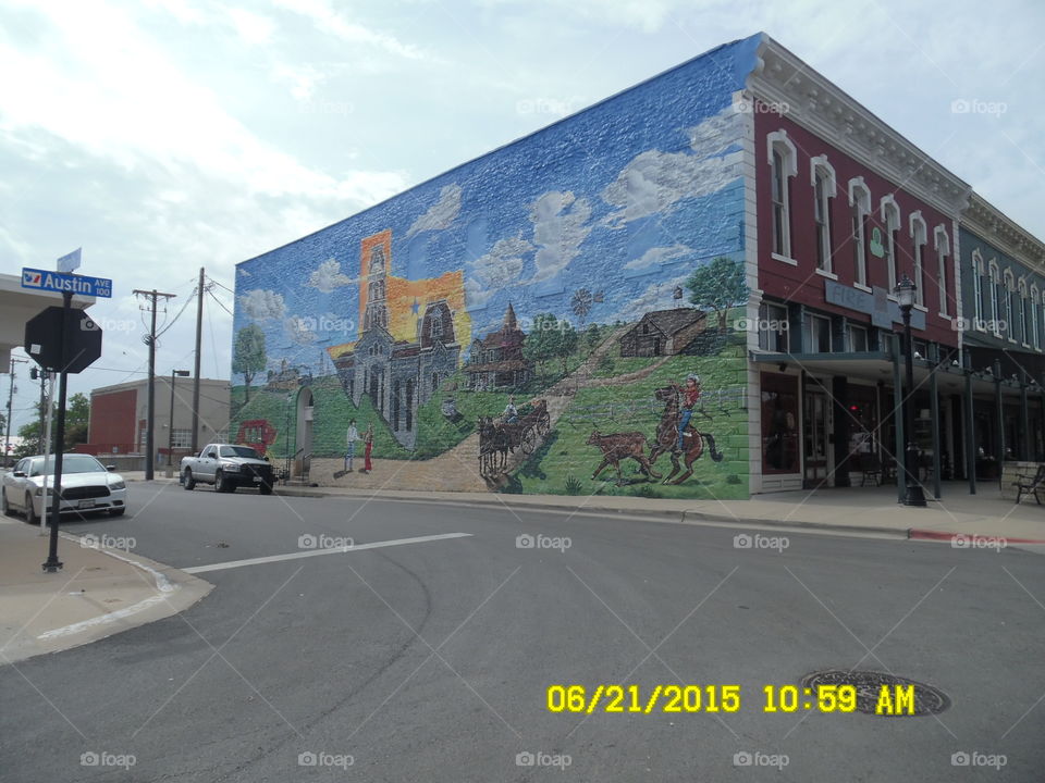 Texas size Muriel 3. this is the last view of the same painted building located in Weatherford Texas