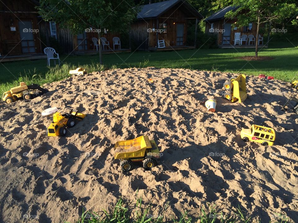 Toys in sandbox