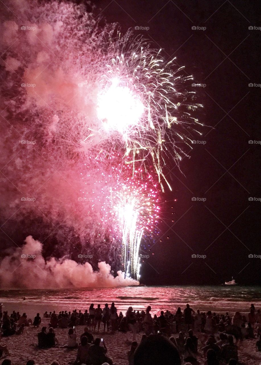 Fireworks on the beach 