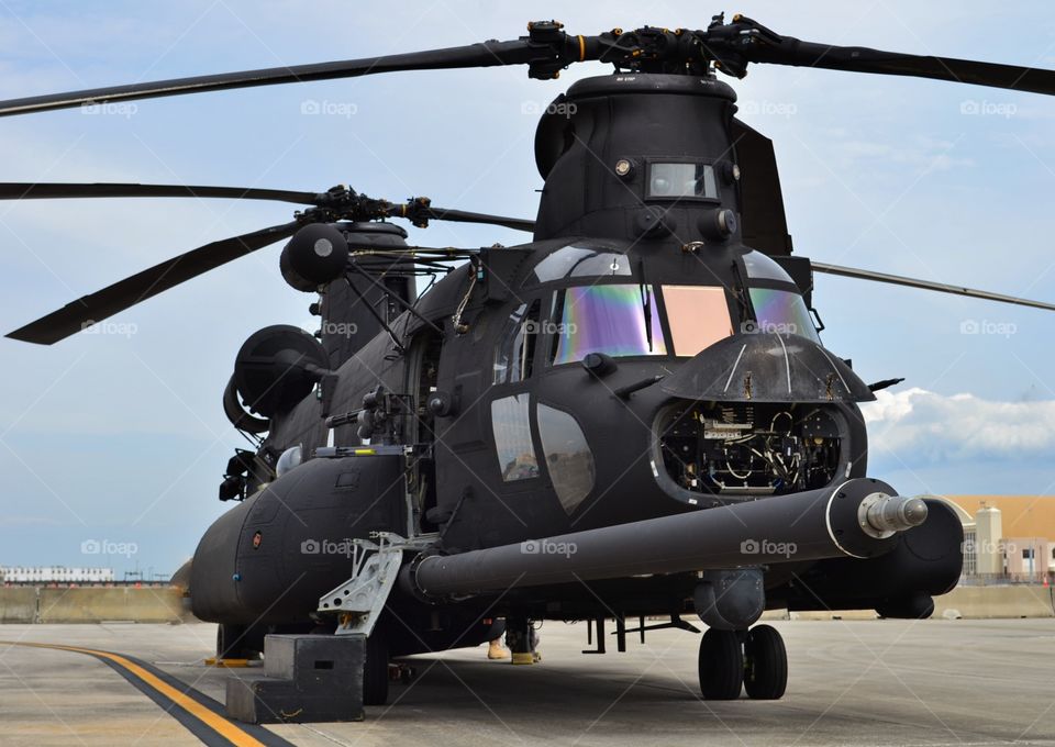 Army Special Forces Black Chinook Helicopter