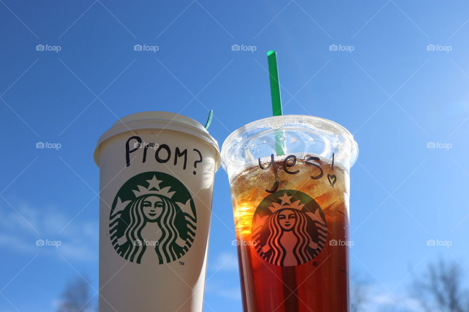 Starbucks- he asked her she said yes. Prom! 