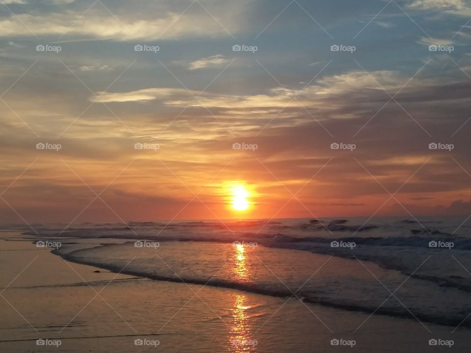 Beautiful Sunrise & Sky over the Atlantic Ocean - North Wildwood, New Jersey