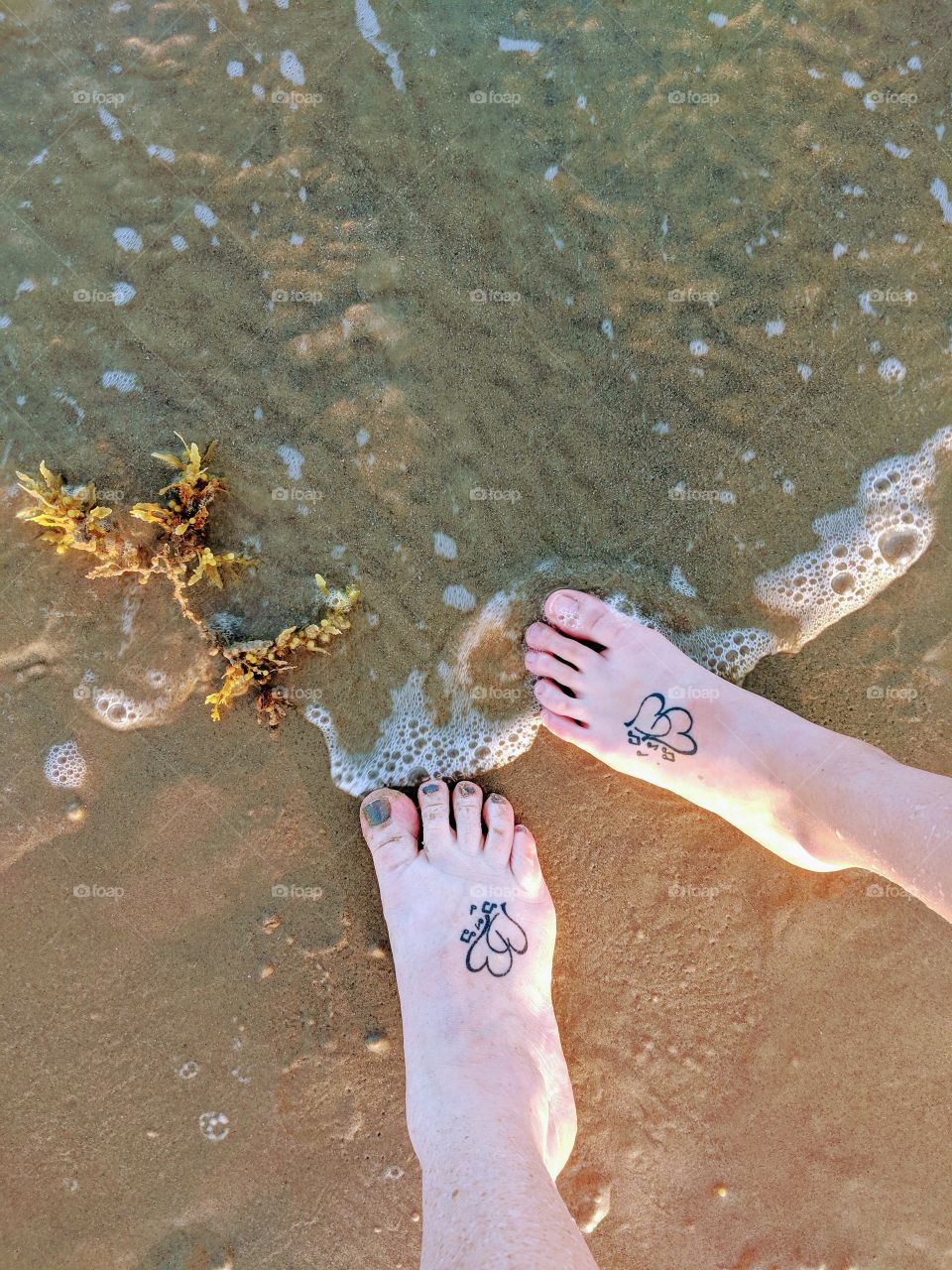 Feeling the sand under our feet.