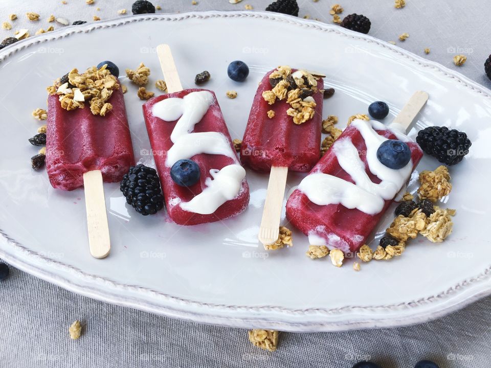 Close-up of Popsicle stick in plate