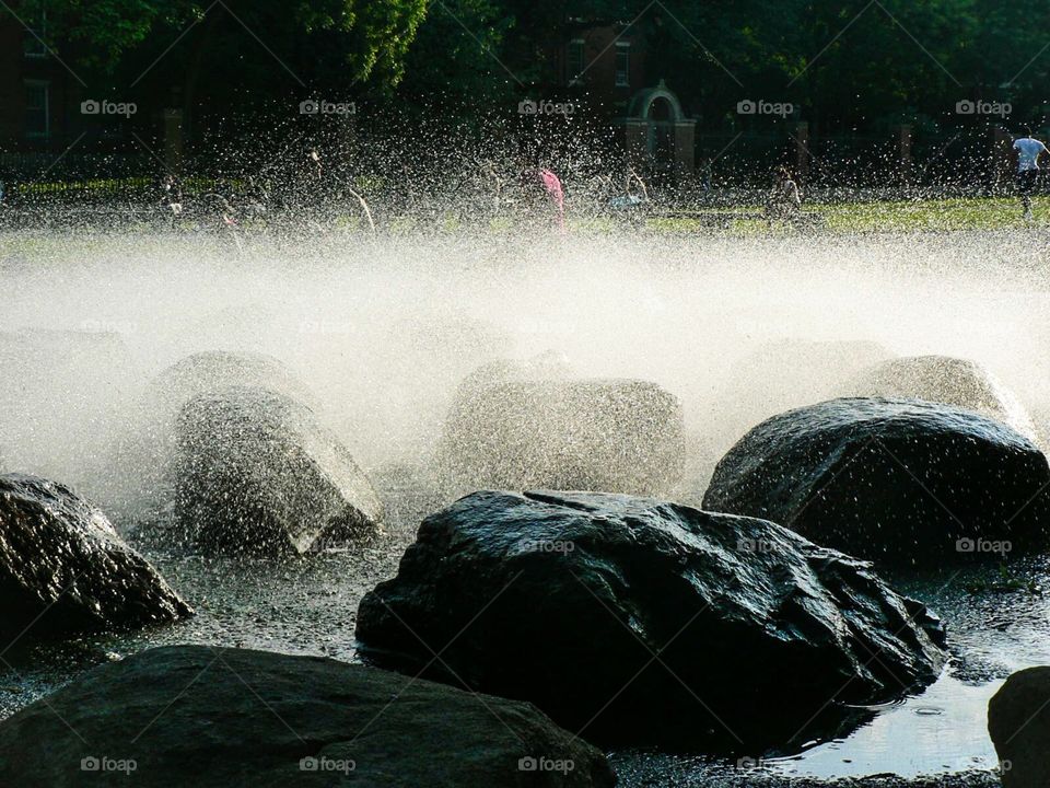 Rock Fountain. Rock fountain at Harvard