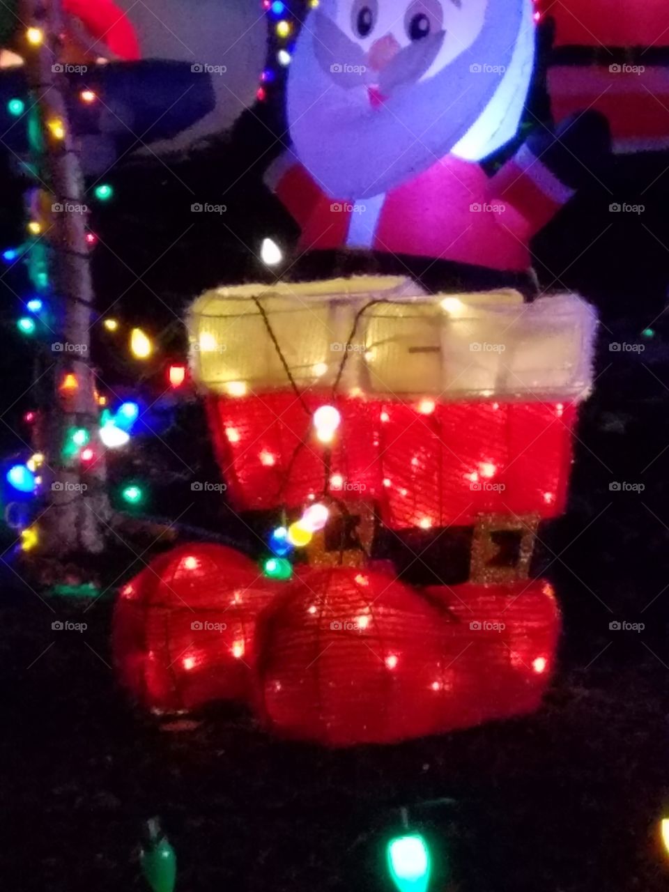 Santa's boots lit