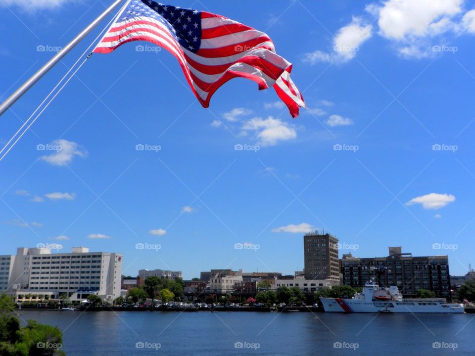 American Flag waving