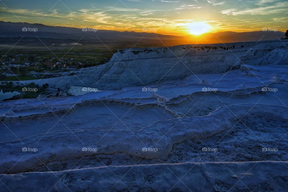 Pamukkale Denizli sunset