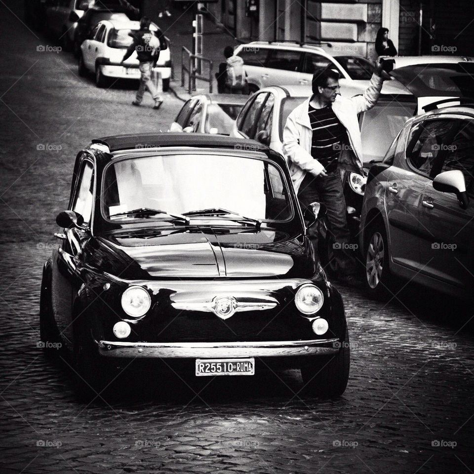 italy rome blackandwhite fiat by bogmol