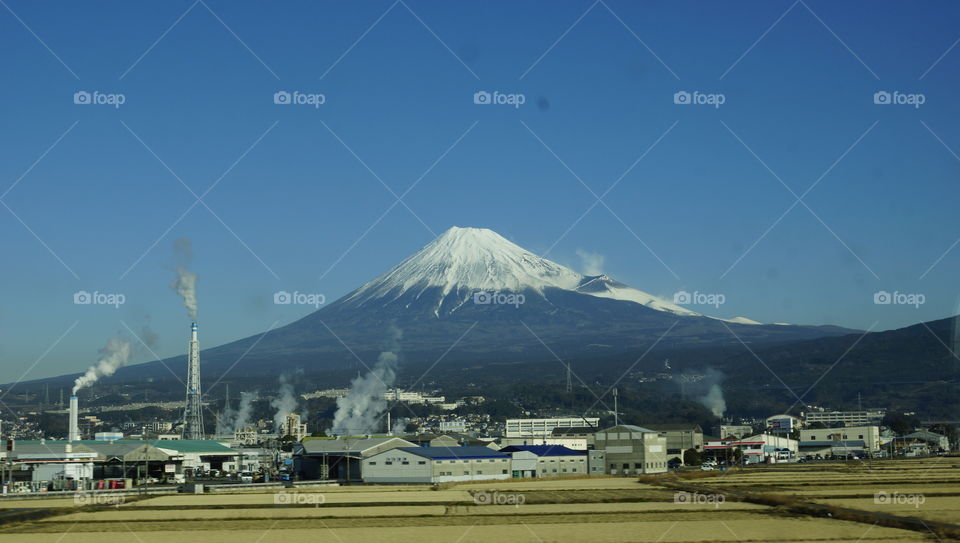 Mount Fuji as seen from JR bullet train