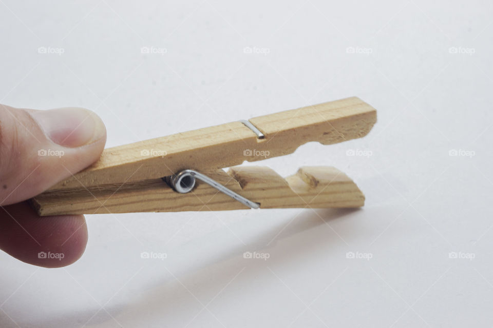 wooden clothespin macro