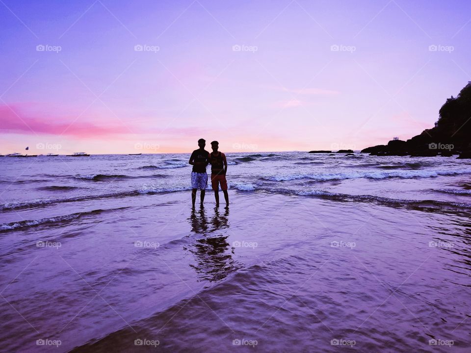 Goa beach Enjoying weekend with friends in evening