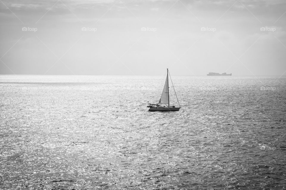 saling boat on the ocean