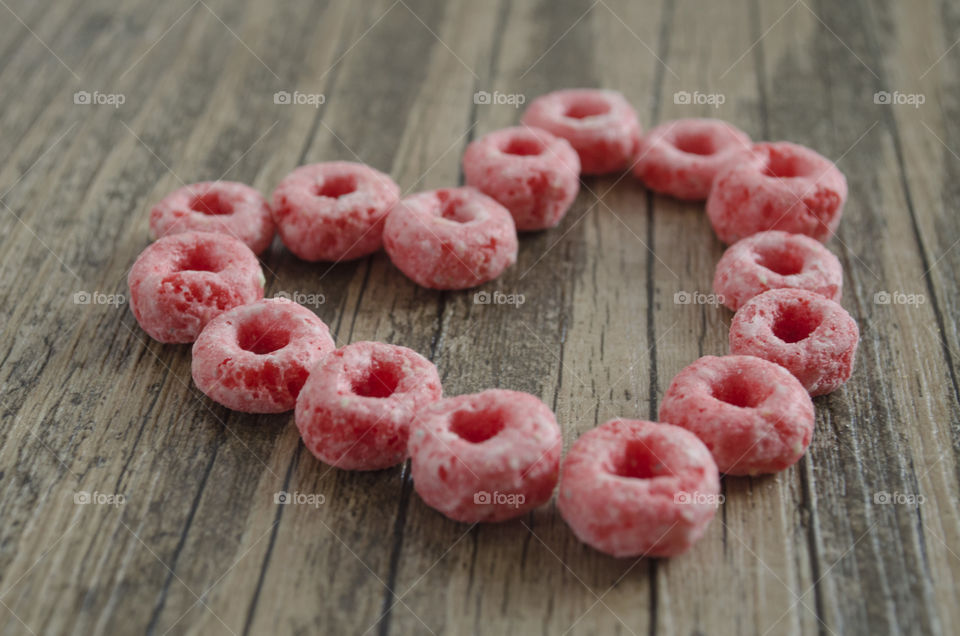 Heart shape made from cereal
