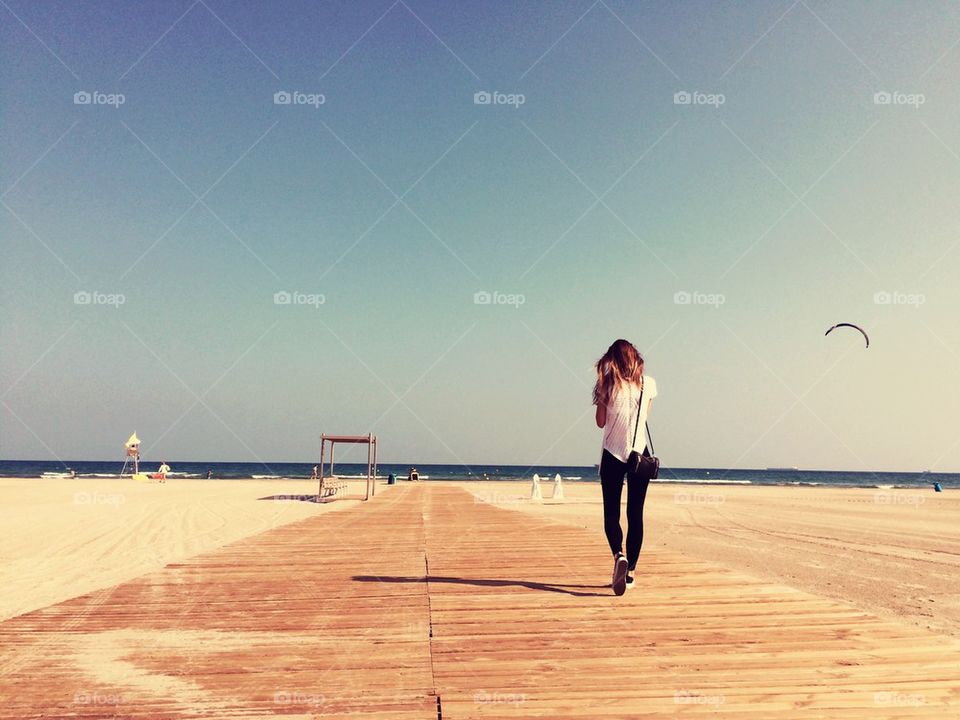 Walking at the beach 