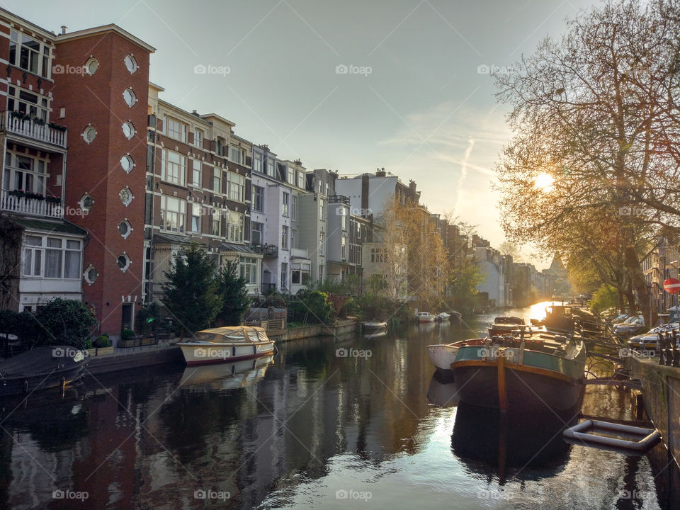 Sunset in Amsterdam, Holland