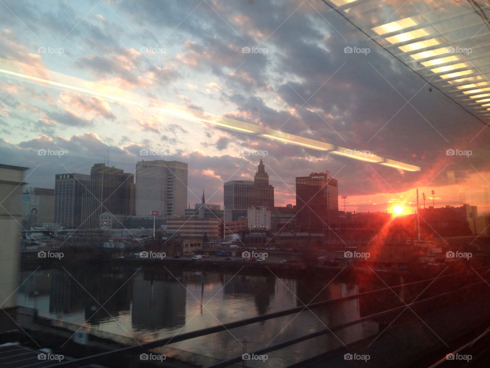 Newark sunset - Feb 2013
