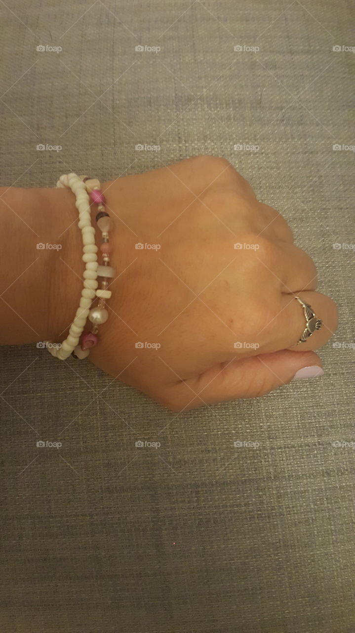 two handmade bracelets