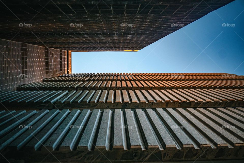 Symmetry of bricks on a parking garage.