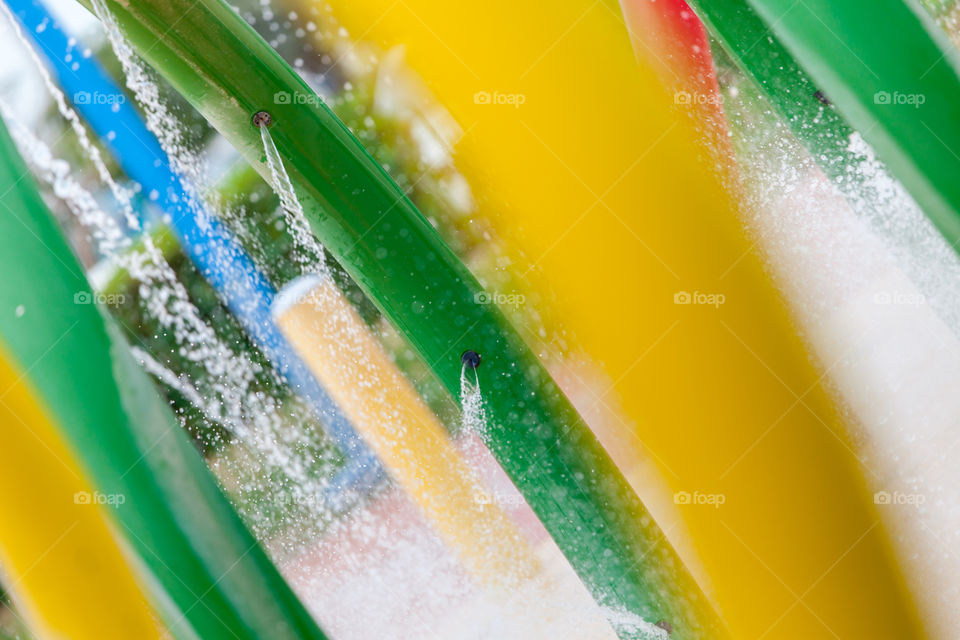 Abstract colorful water fountain splashes