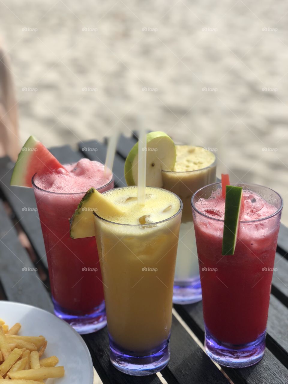 Fruit drinks at the beach