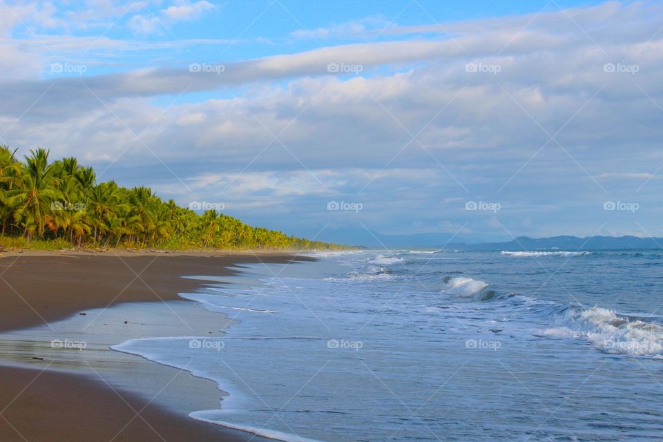 The beautiful sandy beach of Paloseco on the coast of Pacificocean.  Costa Rica