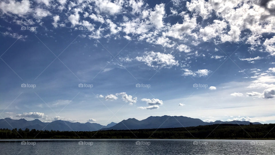 Picturesque View of the Water around Mountains 