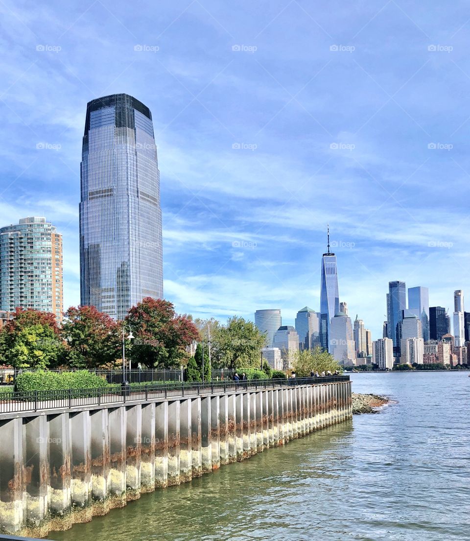 NYC Downtown view seen from Jersey City