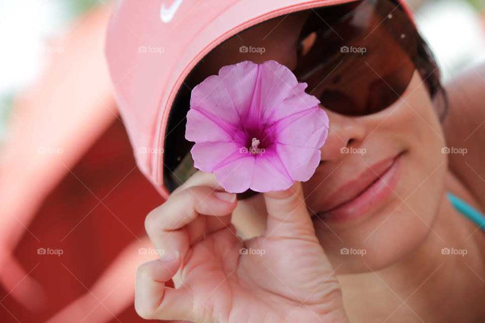 woman n flower pink or purple beauty or beast phuket by ntelan3773