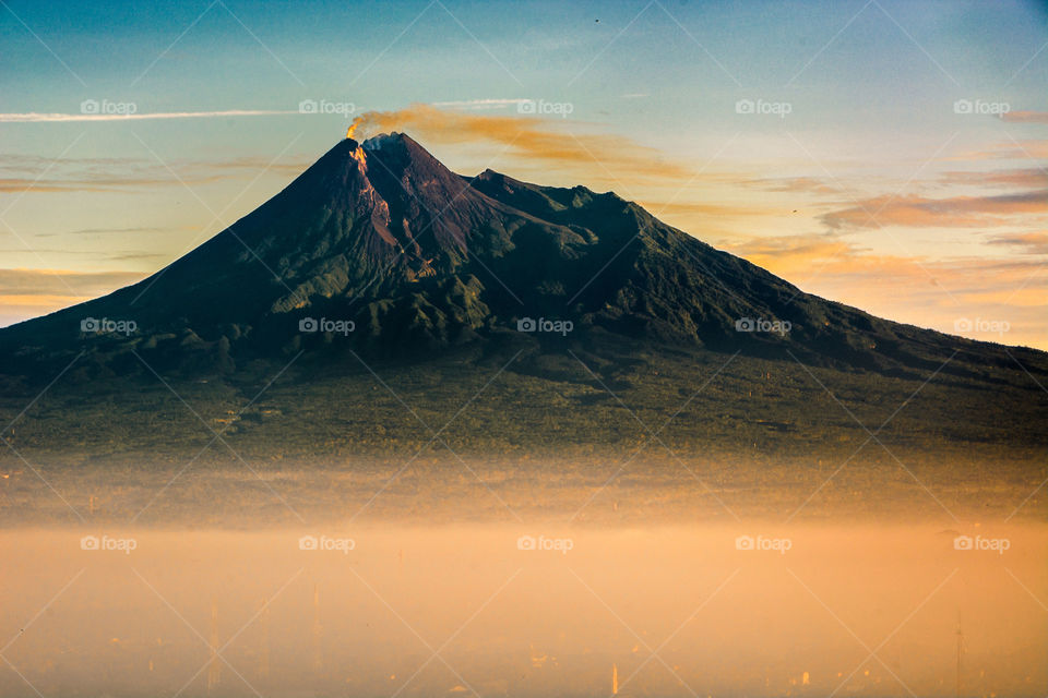 Mount Merapi is one of the most active mountains in Yogyakarta, Indonesia