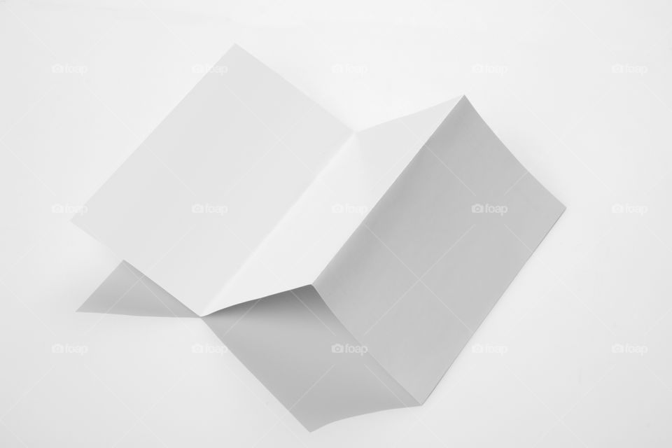 Trifold a4 size folded document paper brochure mockup