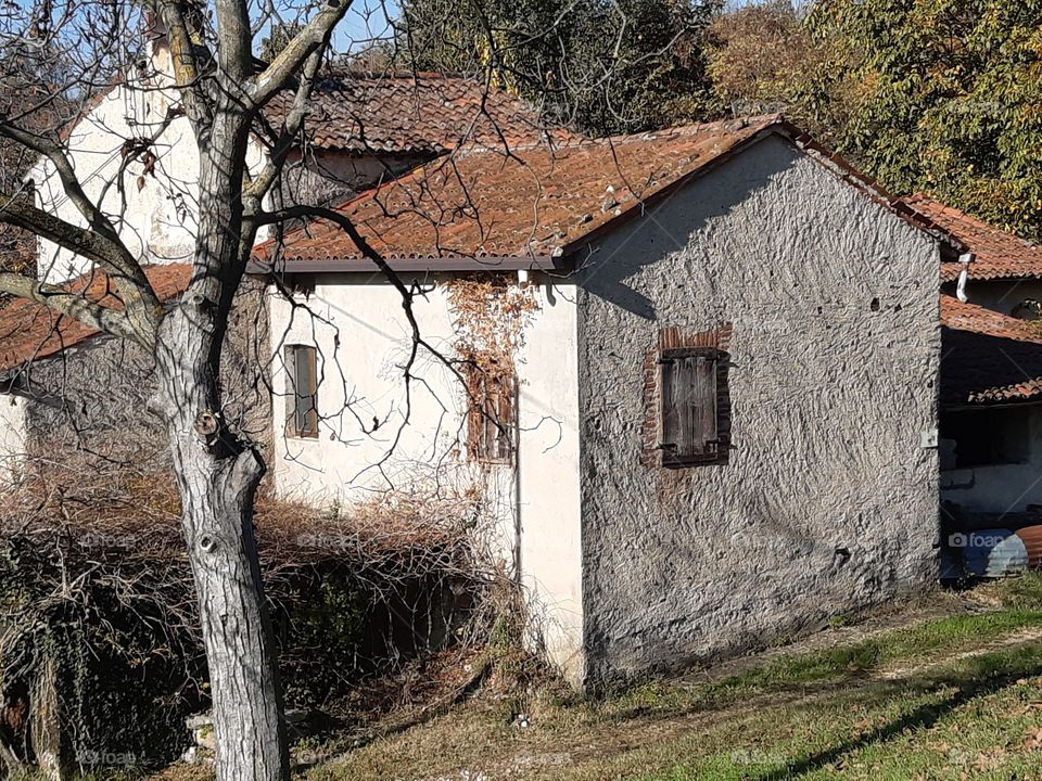 a little old house in autumn