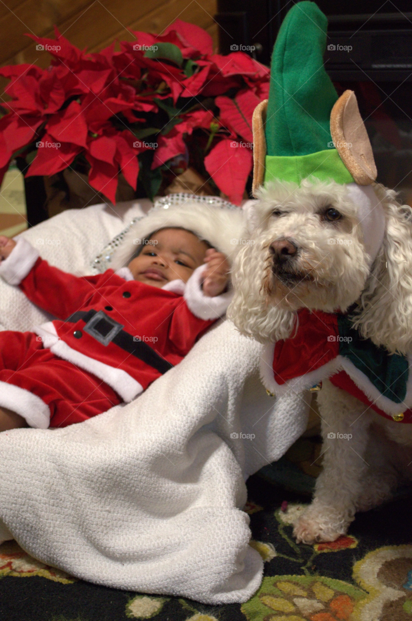 Baby Santa and elf