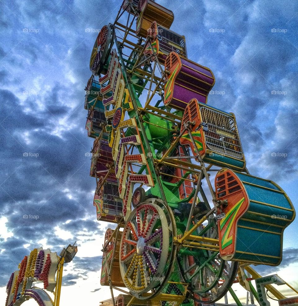 Low angle view of a ferries wheel