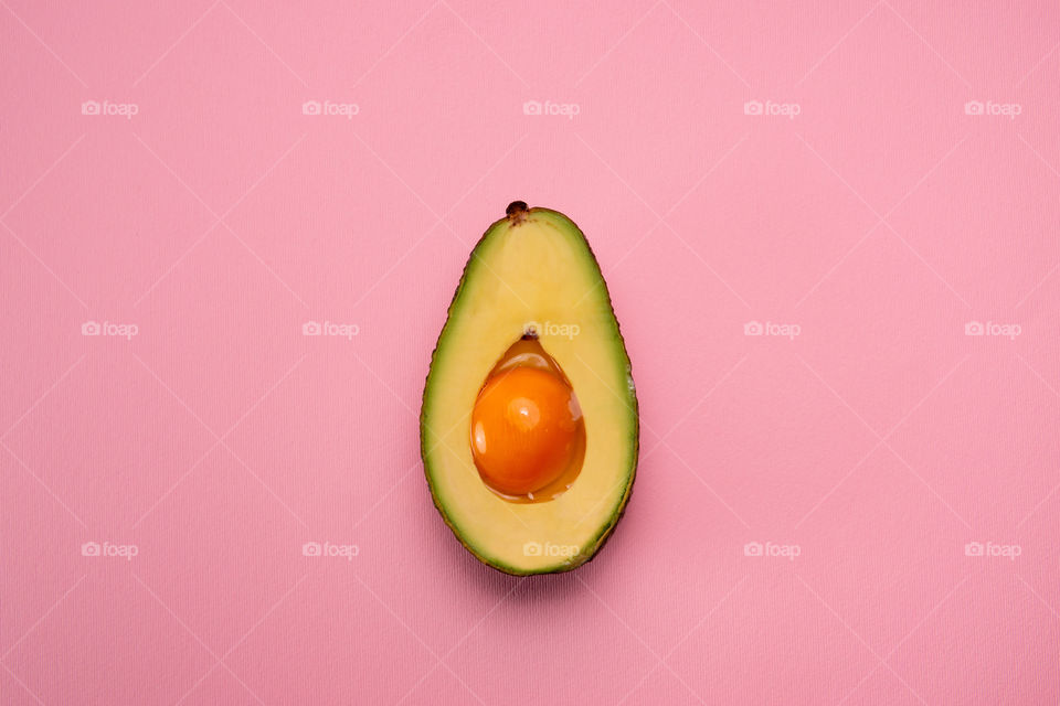 Avocado with egg yolk